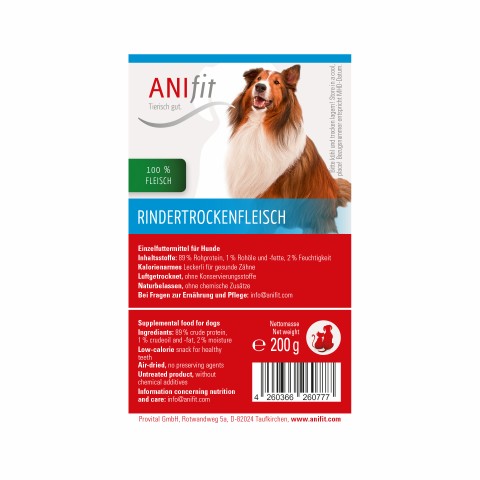 Hund Snacks Rindertrockenfleisch 200g 1 Stück -3- Anifit